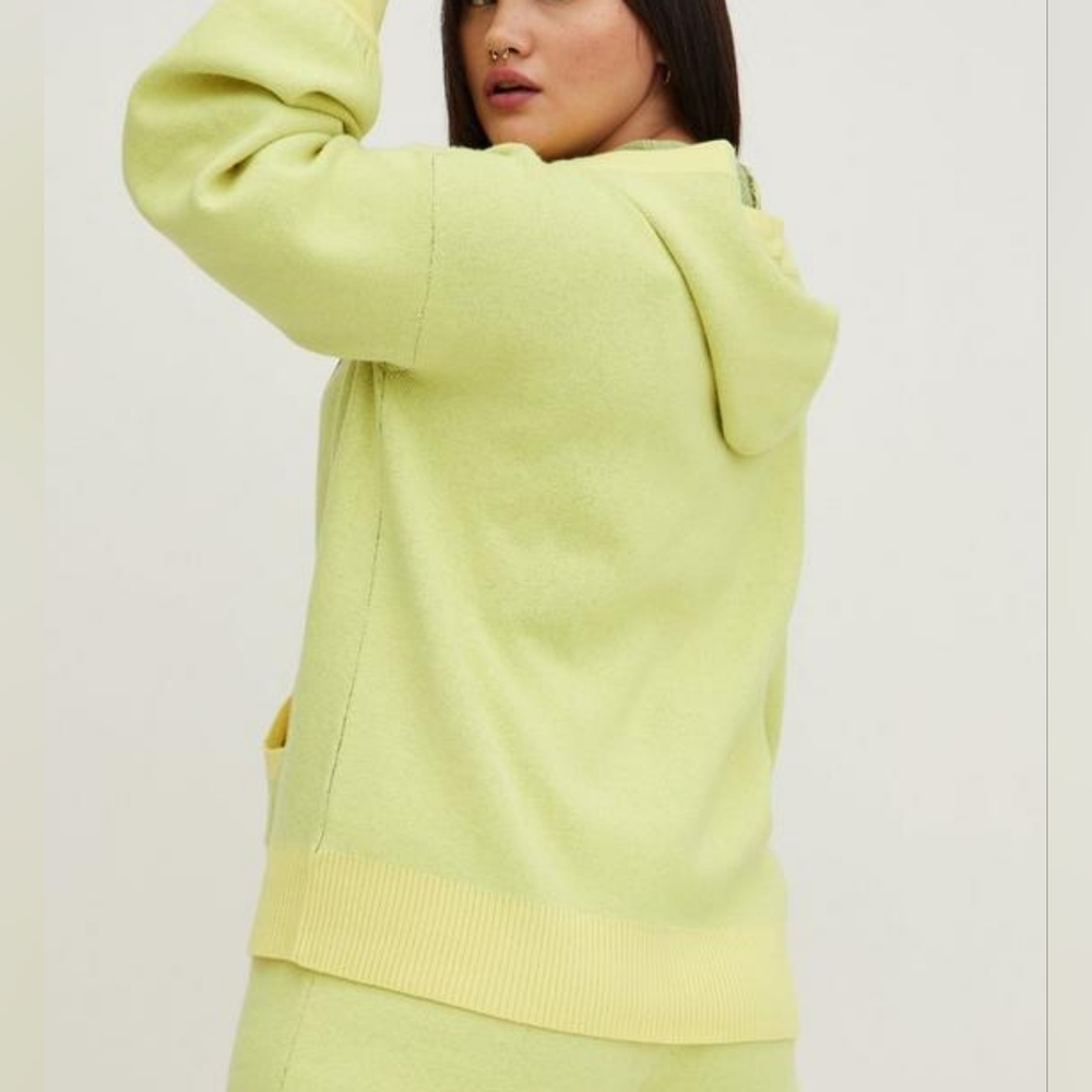 Torrid Yellow Crop Luxe Cozy Heart Sweater Hoodie - Picture 2 of 11